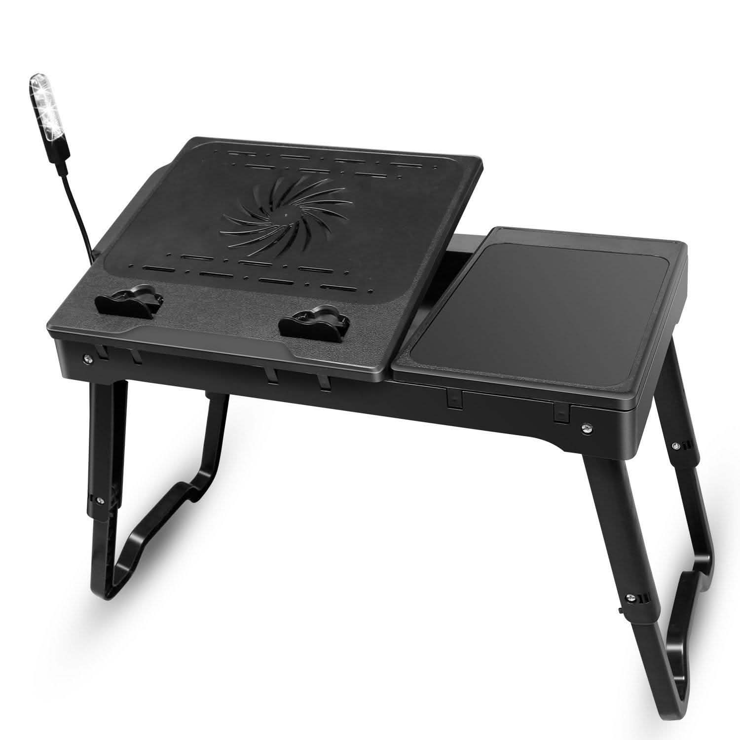 Foldable Laptop Desk with Cooling Fan & Mouse Board