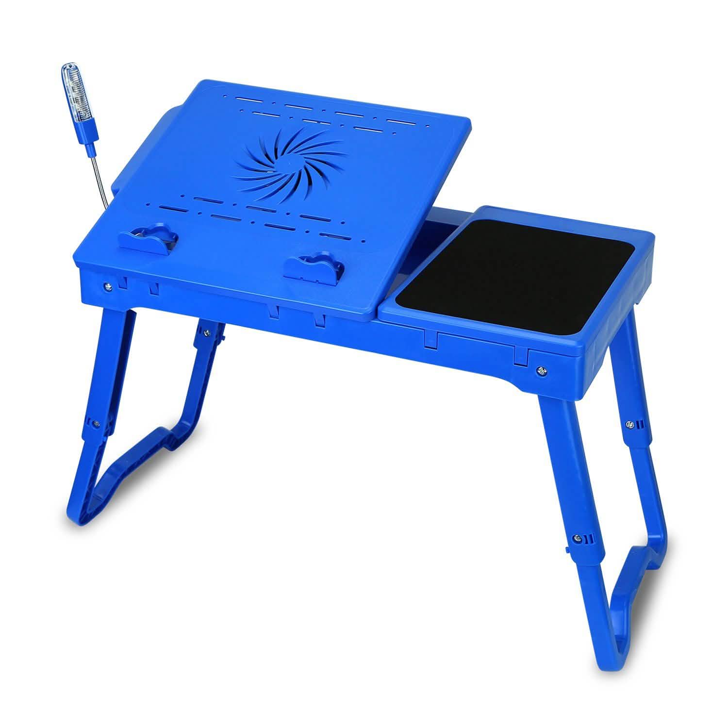 Foldable Laptop Desk with Cooling Fan & Mouse Board