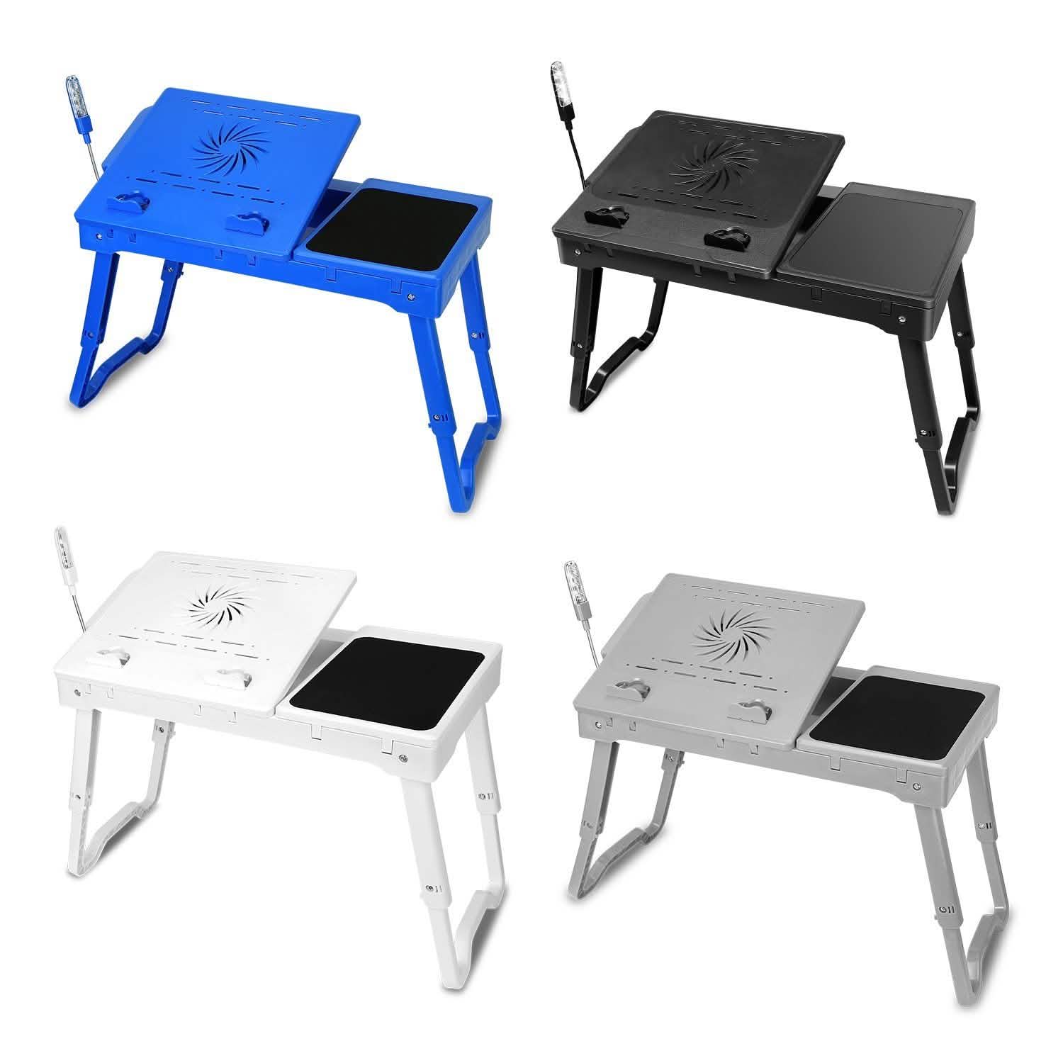 Foldable Laptop Desk with Cooling Fan & Mouse Board