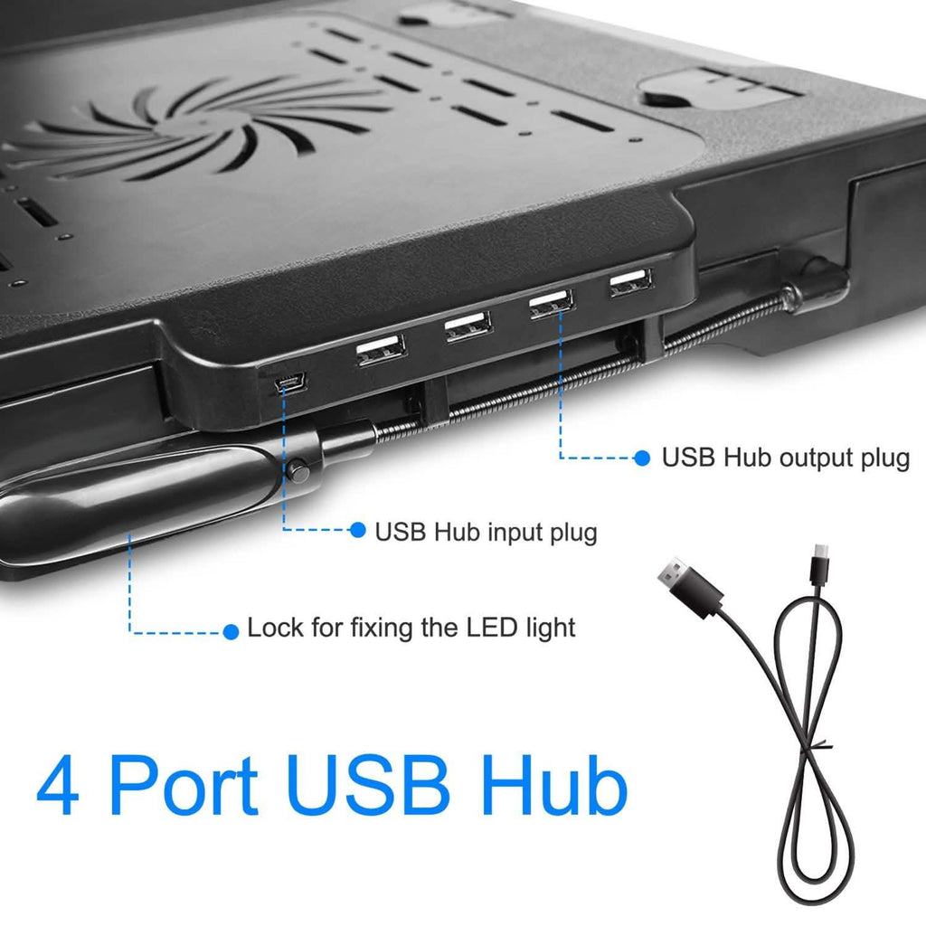 Foldable Laptop Desk with Cooling Fan & Mouse Board