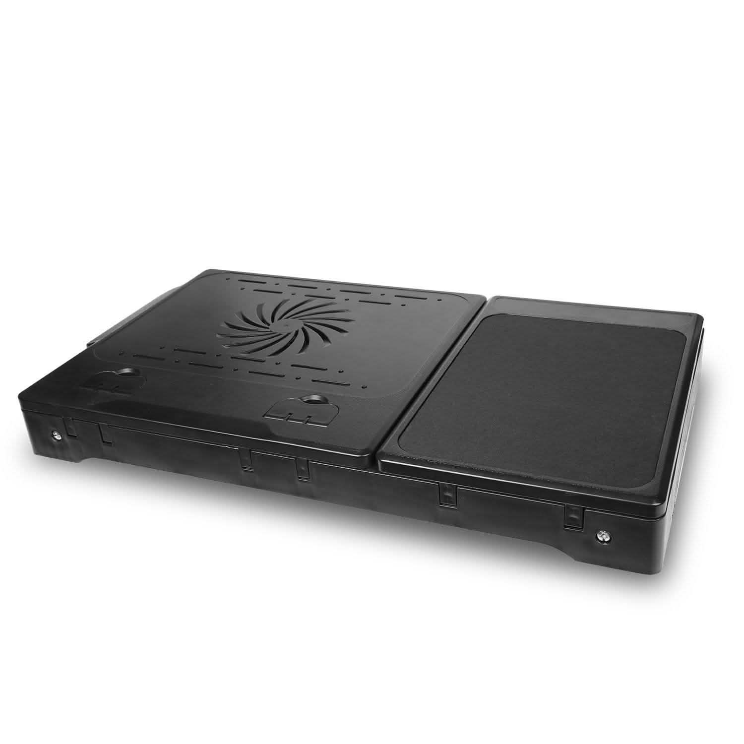 Foldable Laptop Desk with Cooling Fan & Mouse Board