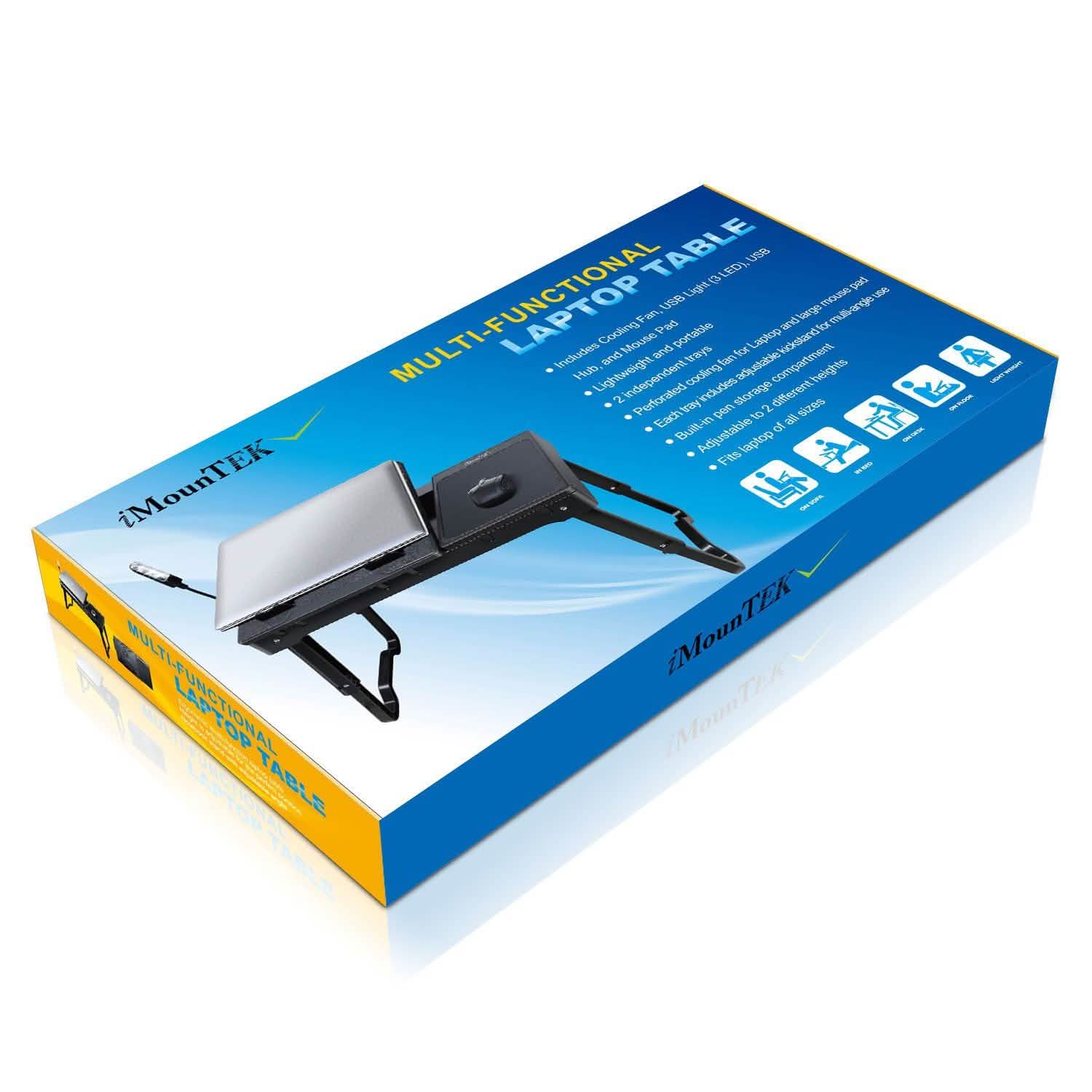 Foldable Laptop Desk with Cooling Fan & Mouse Board