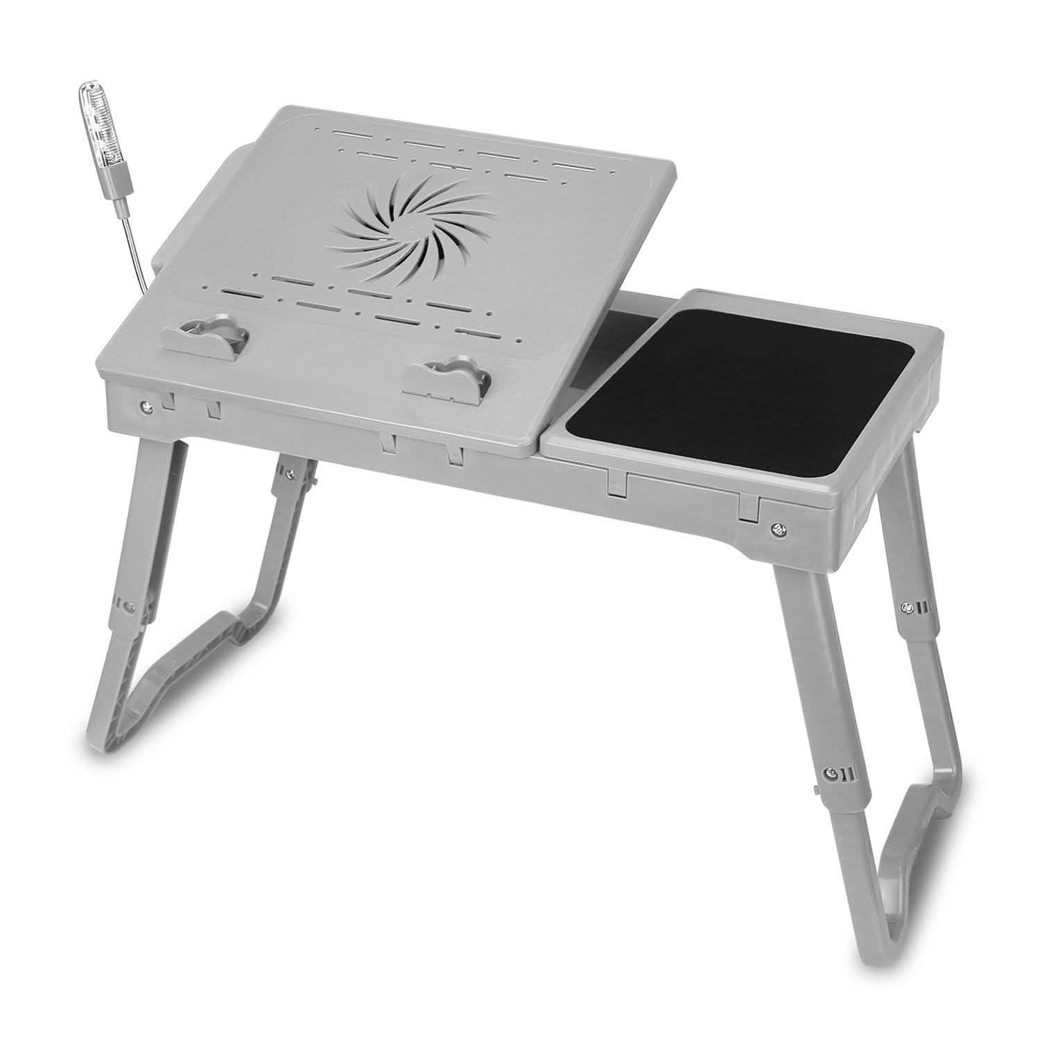 Foldable Laptop Desk with Cooling Fan & Mouse Board