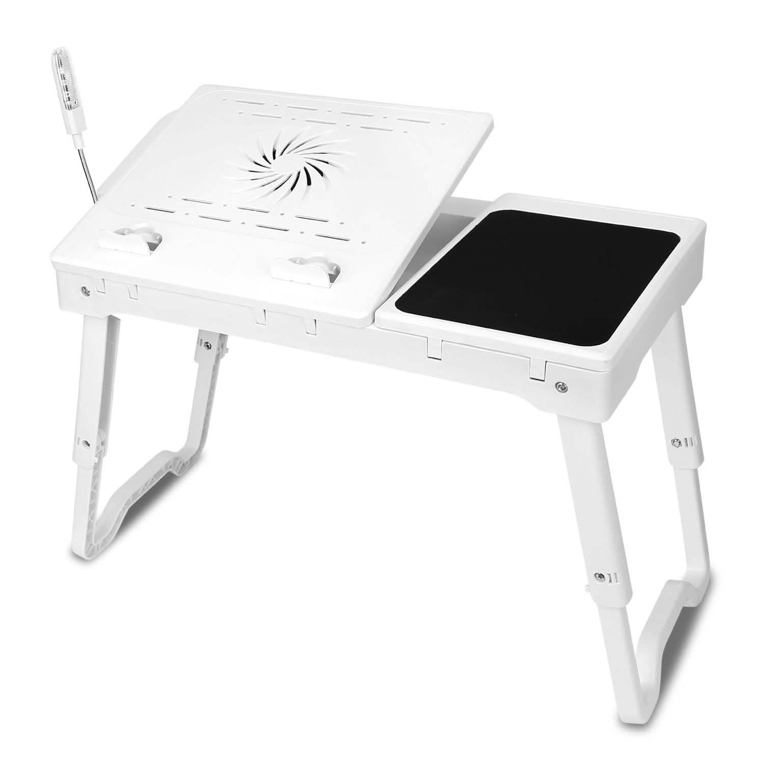 Foldable Laptop Desk with Cooling Fan & Mouse Board